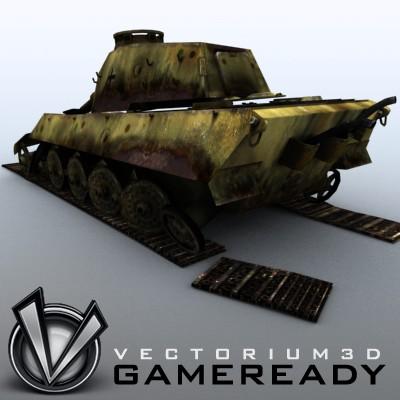 3D Model of Game Ready Low Poly King Tiger model - 3D Render 0